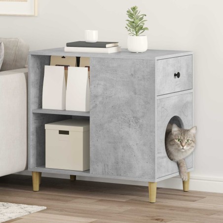 Maison pour chat Béton 72 x 42.5 x 70 cm Bois d'ingénierie 538238538238