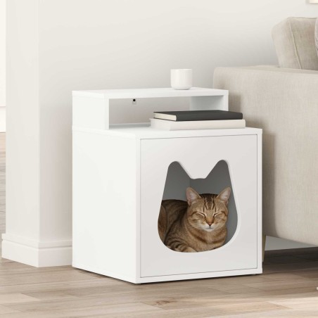 Maison pour chat Blanc 42,5 x 40 x 53,5 cm Bois d'ingénierie 538239538239