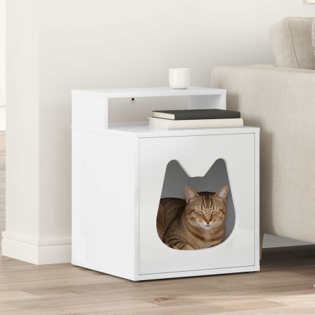 Maison pour chat Blanc Brillant 42,5 x 40 x 53,5 cm 538241538241