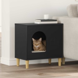 Maison pour chat Noir 51 x 30 x 52 cm Bois d'ingénierie 538248538248