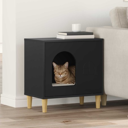 Maison pour chat Noir 51 x 30 x 52 cm Bois d'ingénierie 538248538248