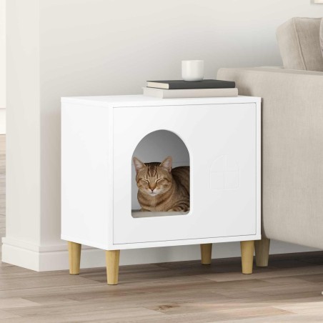 Maison pour chat Blanc 51 x 30 x 52 cm Bois d'ingénierie 538249538249