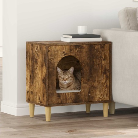Maison pour chat Chêne fumé 51 x 30 x 52 cm Bois d'ingénierie 538256538256