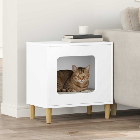 Maison pour chat Blanc 51 x 30 x 52 cm Bois d'ingénierie 538257538257