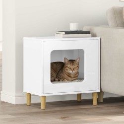 Maison pour chat Blanc Brillant 51 x 30 x 52 cm 538262538262