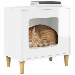 Maison pour chat Blanc Brillant 51 x 30 x 52 cm 538262538262