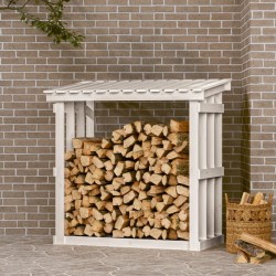 Support pour bois de chauffage Blanc 108x64,5x109cm Bois de pin 538269538269