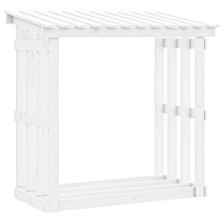 Support pour bois de chauffage Blanc 108x64,5x109cm Bois de pin 538269538269