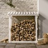 Support pour bois de chauffage Blanc 108x64,5x109cm Bois de pin 538269538269