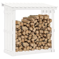 Support pour bois de chauffage Blanc 108x64,5x109cm Bois de pin 538269538269