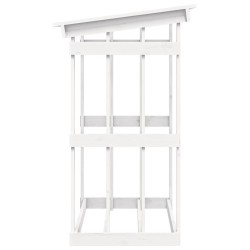 Support pour bois de chauffage Blanc 108x64,5x109cm Bois de pin 538269538269