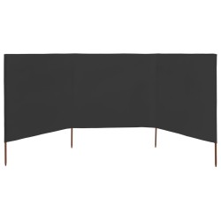 Paravent 3 panneaux Tissu 400 x 160 cm Anthracite 538272538272