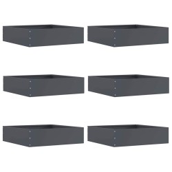 Bordure de Pelouse 6 pcs Anthracite 50 x 50 x 13 cm Acier 538279538279