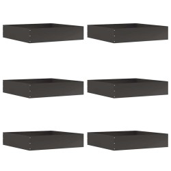 Bordure de Pelouse 6 pcs Noir 60 x 60 x 13 cm Acier 538281538281