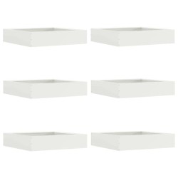 Bordure de Pelouse 6 pcs Blanc 60 x 60 x 13 cm Acier 538285538285