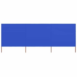 Paravent 3 panneaux Tissu 400 x 120 cm Bleu azuré 538287538287