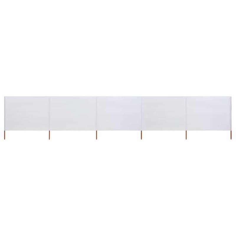 Paravent 5 panneaux Tissu 600 x 80 cm Blanc sable 538288538288