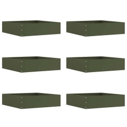 Bordure de Pelouse 6 pcs Vert olive 50 x 50 x 13 cm Acier 538289538289