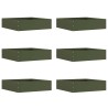 Bordure de Pelouse 6 pcs Vert olive 50 x 50 x 13 cm Acier 538289538289