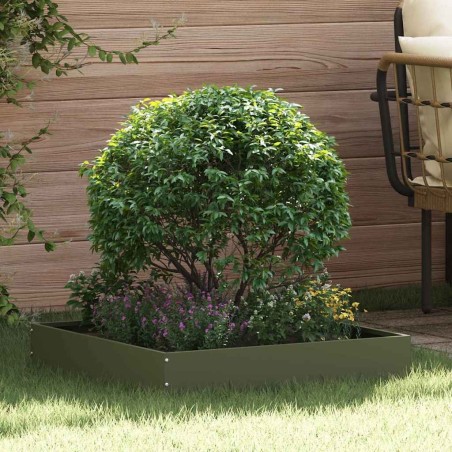 Bordure de Pelouse 6 pcs Vert olive 60 x 60 x 13 cm Acier 538293538293