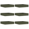 Bordure de Pelouse 6 pcs Vert olive 60 x 60 x 13 cm Acier 538293538293