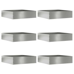 Bordure de Pelouse 6 pcs Argent 50 x 50 x 13 cm Acier galvanisé 538308538308