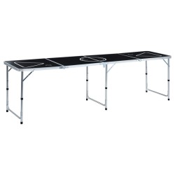 Table de bière-pong pliable 240 cm Noir 538313538313