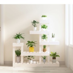 Support à plantes Blanc 92x25x97 cm Bois massif de pin 538314538314