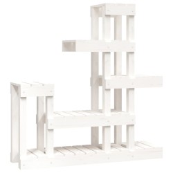 Support à plantes Blanc 92x25x97 cm Bois massif de pin 538314538314