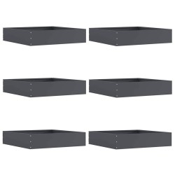 Bordure de Pelouse 6 pcs Anthracite 60 x 60 x 13 cm Acier 538316538316