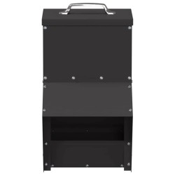 Mangeoire pour poules Noir 20 x 25 x 35 cm Acier Laminé à Froid 538321538321