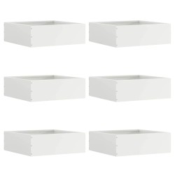 Bordure de Pelouse 6 pcs Blanc 40 x 40 x 13 cm Acier 538324538324