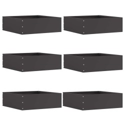 Bordure de Pelouse 6 pcs Noir 40 x 40 x 13 cm Acier 538326538326