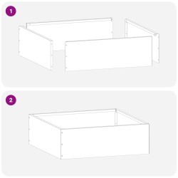 Bordure de Pelouse 6 pcs Noir 40 x 40 x 13 cm Acier 538326538326