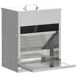 Nourrisseur à pédale pour poules Argent 33 x 42 x 40 cm 538329538329