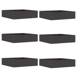 Bordure de Pelouse 6 pcs Noir 50 x 50 x 13 cm Acier 538330538330