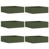 Bordure de Pelouse 6 pcs Vert olive 40 x 40 x 13 cm Acier 538331538331