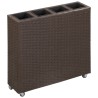 Lit surélevé de jardin 4 pots 80x22x79 cm Résine Tressée Marron 538336538336