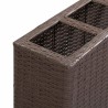 Lit surélevé de jardin 4 pots 80x22x79 cm Résine Tressée Marron 538336538336