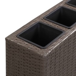 Lit surélevé de jardin 4 pots 80x22x79 cm Résine Tressée Marron 538336538336