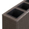 Lit surélevé de jardin 4 pots 80x22x79 cm Résine Tressée Marron 538336538336