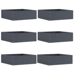 Bordure de Pelouse 6 pcs Anthracite 40 x 40 x 13 cm Acier 538338538338