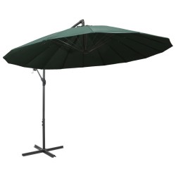 Parasol suspendu avec poteau en aluminium Vert 3 m 538346538346