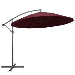Parasol suspendu avec poteau bordeaux 3 m 538348538348