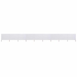 Paravent 9 panneaux Tissu 1200 x 80 cm Blanc sable 538351538351