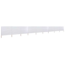 Paravent 9 panneaux Tissu 1200 x 80 cm Blanc sable 538351538351