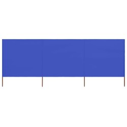 Paravent 3 panneaux Tissu 400 x 80 cm Bleu azuré 538353538353