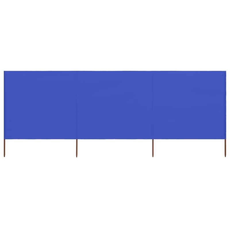 Paravent 3 panneaux Tissu 400 x 80 cm Bleu azuré 538353538353