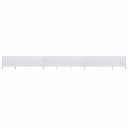 Paravent 9 panneaux Tissu 1200 x 120 cm Blanc sable 538360538360