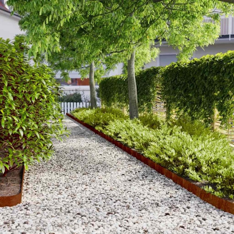 Bordures de pelouse 50 pcs 10x103 cm acier corten flexible 538364538364